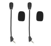 CHEOTIME 2pcs Mic Remplacement Boom, Microphone d'amortissement du Bruit détachable pour Casque de Jeu sans Fil Nuage, Prise de 3,5 mm avec Bougie plaquée Or