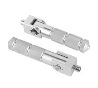 CHEOTIME 2Pcs Repose-Pieds Pliables pour Moto, pédales en Aluminium de 8 mm, Tige de Support Pliante à 90 degrés, Repose-Pieds antidérapant pour Moto, Scooter, Voiture électrique, (Silver)