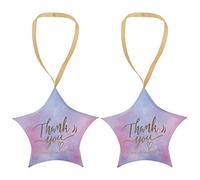 CHEOTIME 30PCS Boîtes à Cadeaux de Fête, 9,8 x 6,4 pouces Grandes boîtes à cadeaux en forme d'étoile avec ruban, contenants cadeaux en papier pour collations, bonbons, jouets, ("MERCI" Mousse Bleu