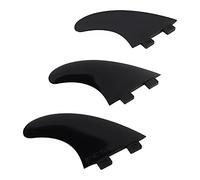 CHEOTIME 3pcs Fin de Surfboard, aileron de Planche G5 léger, Ensemble d'accessoires de Planche pour la Carte Douce Longboard, Accessoire de Sport Nautique pour Le Surf de Plage (Noir)