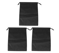 CheoTime 3pcs Sac à Crampons étanche, Sacs de Rangement à Crampons en Nylon Sacs de Voyage à Crampons pour Chaussures vêtements, Tissu mouillé, Chaussures, Articles de Toilette, (Noir)