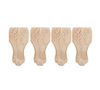 CHEOTIME 4,72 pouces/12 cm Pieds de Meubles en Bois, Ensemble de 4 Pieds de Meubles en Bois Massif de Style Européen Sculpture de Remplacement Pieds en Bois Décoration pour Canapé (15 * 6 cm)