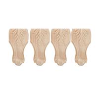 CHEOTIME 4,72 pouces/12 cm Pieds de Meubles en Bois, Ensemble de 4 Pieds de Meubles en Bois Massif de Style Européen Sculpture de Remplacement Pieds en Bois Décoration pour Canapé (12 * 6 cm)