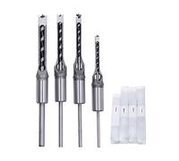 CheoTime 4pcs Bits de forage à trous carrés placés pour le travail du bois, HSS Mortising Bhisels in 1/4in 5/16in 3/8in 1/2 pouces compatible avec Machine Mortiser pour les