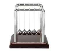 CHEOTIME 5 Grandes Perles Newtons Cradle Balance Balls, Science Physique Gadget décoration de Bureau Balance oscillante Pendule décoration de Bureau pour la Maison et Le Bureau