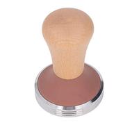 CHEOTIME 51mm Espresso Tamper Espresso Press, Coffee Powder Press Hammer Grinder with 304 Stainless Steel Flat Base Wooden Handle for Coffee Grounds (58mm)