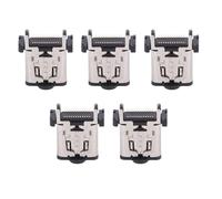 CHEOTIME 5Pcs Port de Charge de Type C pour PS 5, Port de Chargeur USB C Compact Kits de Réparation en Métal de Remplacement Accessoires de Console de Jeu pour Remplacer Les Ports