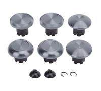 CHEOTIME 8 en 1 Thumbsticks magnétiques en métal pour Series X Thumb Grip Stick Cover Thumbstick Repair Rocker DIY pour manettes pour Pro avec boîte en plastique (Argent Noir)