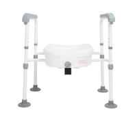 CHEOTIME Abattant WC surélevé avec poignées, rehausseur de siège WC pour personnes âgées, réglable en largeur et en hauteur, 100 kg, siège WC surélevé pour femme enceinte