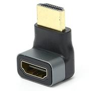 CHEOTIME Adaptateur HDMI 4K 1080P à Angle Droit, Alliage d'aluminium 90 degrés et 270 degrés plaqué Or mâle vers Femelle, connecteur en Forme de L, Support 1440P 1080P 1080I 720P