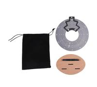 CHEOTIME Aluminium Alloy Circle of Fifths Wheel, Guitar Chord Chart & Music Theory Tool avec support en bois, roue de mélodie portable pour les étudiants (Gris)