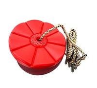 CHEOTIME Balançoire à disque, balançoire d'arbre en plastique robuste, balançoire à corde, équipement de jeu extérieur avec corde PE pour enfants, activités (Rouge)