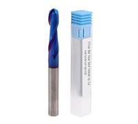 CHEOTIME Ball Nose End Mill, Carbide Spiral CNC Router Bit with 1/4 Inch Shank 1 Inch Cutting Length for Wood Plastic Milling 3D Carving