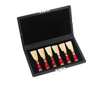 CHEOTIME Basson cas, basson roseaux boîte PU couverture en cuir noir basson roseaux conteneur boîte étui avec fentes pour 6pcs roseaux basson étui de protection