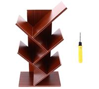 CHEOTIME Bibliothèque en Forme d'arbre à 4 Niveaux, étagère de Rangement, bibliothèque en Arbre sur Pied, Organisateur Utilitaire, étagères, présentoir de bibliothèque pour la