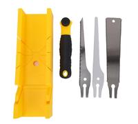 CHEOTIME Boîte à onglets et ensemble de scies, scie à main à coupe multi-angle et boîte à onglets avec 3 lames de scie à main incluses pour le bois, le plastique, les plaques de pl