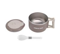 CHEOTIME Bol à ramen pour -ondes avec poignées pliables, bol à nouilles en acier inoxydable 316 avec couvercle, double couche d'isolation anti-fuite, cuiseur à ramen comprenant un trou de (Brun)