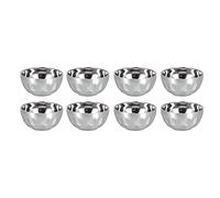 CHEOTIME Bols en acier inoxydable 8pcs, 8 paquets de soupe à double paroi de 5,3 pouces tasses empilables pour la cuisine, le restaurant, la maison, la salade, la crème glacée