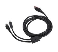 CHEOTIME Câble d'imprimante de 1,8 m, câble de données d'imprimante d'alimentation 24 V, USB vers USB2.0 B mâle et cordon d'alimentation Din mâle à 3 broches, câble de données en PVC 2 en