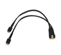 CHEOTIME Câble serveur SAS SFF 8654 8i vers Dual SFF 8611 4i, connecteur 74 broches OcuLink, câble d'extension de transfert de données 24 Gbit/s, câble serveur rapide en PVC, 30 cm
