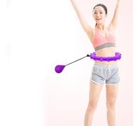 CHEOTIME Cerceau de Fitness lesté Intelligent, 24 nœuds détachables, Cerceau de Massage de l'abdomen pour la Sculpture du Corps, Exercice Rose pour la Taille, Amincissant Les Jambe (Violette)