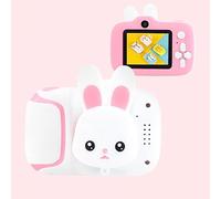 CHEOTIME Children Camera, Compact Abs Toddler Camera Kids Video Cartoon Design 20mp Photo Camcorder with Large Screen for Early Learning and Gifts (Pink)