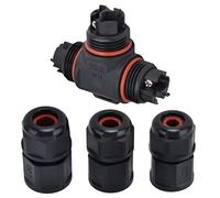 CHEOTIME Connecteur de câble étanche IP68 TL20 3 voies 3 broches Boîte de jonction électrique extérieure de type T pour fils de 3 à 11 mm Kit de réparation de rallonge 250 V 16 A