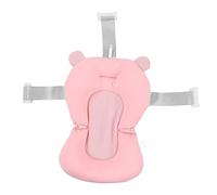 CHEOTIME Coussin de siège de baignoire pour bébé, tapis de support de siège de bain pliable et sûr, support de bain réglable pour nouveau-né, tapis de support d'oreiller de bain po (Pink Bear)