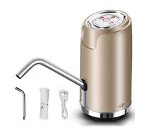 CHEOTIME Distributeur d'eau, Pompe à Boisson à pulvérisation quantitative Intelligente USB électrique ABS pour Un Usage Domestique en extérieur Distributeur d'eau en Bouteille Gris (Golden)