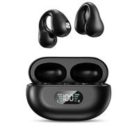 CHEOTIME Écouteurs Bluetooth sans Fil, Sport Écouteurs Clip Oreille Ouvert Style Conduction Osseuse écouteurs Flexibles à Clipser Écran LED pour Voyage Deporte Études (Noir)