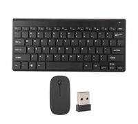 CHEOTIME Ensemble Clavier et Souris sans Fil, Mini Clavier et Souris d'ordinateur sans Fil, Silencieux, indicateur LED pour Ordinateur, Ordinateur Portable, PC (Noire)