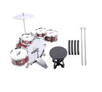 CHEOTIME Ensemble de Batterie 5 pièces, kit de Batterie Rock Jazz avec Tabouret, Instrument de Musique à Percussion, Jouets éducatifs, Instrument d'éveil, Cadeau d'anniversaire