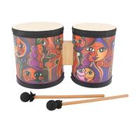 CHEOTIME Ensemble de Batterie pour Enfants, Tambour Bongo pour garçons de 2 à 3 Ans, Instruments de Musique, Montessori en Bois avec Tambour Bongo avec 2 de Percussion Rythmique