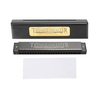 CHEOTIME Harmonica professionnel 24 trous e C, polyphonie diatonique harpe orgue à bouche avec étui pour blues folk jazz pop musique étudiant enseignant débutant cadeau (Noir mat)
