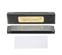 CHEOTIME Harmonica professionnel 24 trous e C, polyphonie diatonique harpe orgue à bouche avec étui pour blues folk jazz pop musique étudiant enseignant débutant cadeau (noir brillant)