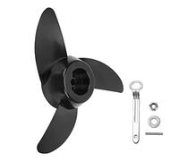 CHEOTIME Hélice du Moteur Hors-Bord, hélice en Plastique à 3 Lames avec épine d'écrou de Remplacement de la clé à clé pour 12 V / 24V 28lb 36lb 46lb Moteurs de pêche à la traîne