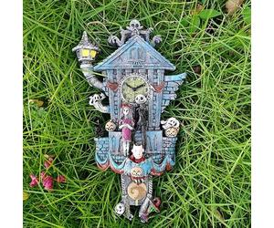 CHEOTIME Horloge à Coucou décorative d'halloween en résine synthétique à Suspendre pour Mur, Design L'Étrange Noël de Monsieur Jack, décoration de Maison forestière