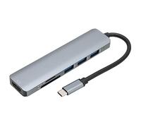 CHEOTIME HUB USB C, 6 en 1 4K à 30 Hz, Transmission 5 Gbit/s, Adaptateur d'interface multimédia Haute définition, Adaptateur USB multiport pour Ordinateur Portable, Bureau à domici