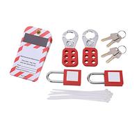CHEOTIME Kit de Verrouillage avec Cadenas de sécurité à loquet Rouge, Lot de loquets, étiquettes Loto, Kits de Verrouillage électrique, 2 clés par Serrure, Attaches en Nylon pour