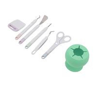 CHEOTIME Kit d'outils de désherbage 7 pièces, outils de bricolage avec boîte de rangement en silicone pour le désherbage, les silhouettes, la découpe d'œuvres d'art, les loisirs, (Green)