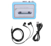 CHEOTIME Lecteur de Cassettes Portable, convertisseur numérique USB vers MP3 avec Double Options d'alimentation, Haut-Parleur intégré et Prise Casque 3,5 mm (Bleue)
