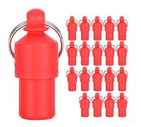 CHEOTIME Lot de 20 médailles d'identification pour Animaux de Compagnie, personnalisées, avec numéro de téléphone, adresse, Tube, conteneur, étiquette d'information, Capsule, (Rouge)