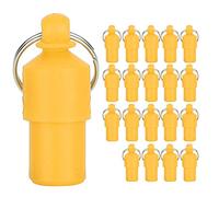 CHEOTIME Lot de 20 médailles d'identification pour Animaux de Compagnie, personnalisées, avec numéro de téléphone, adresse, Tube, conteneur, étiquette d'information, Capsule, (Rouge) (Orange)
