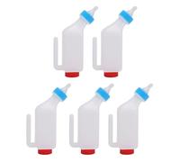 CHEOTIME Lot de 5 biberons d'allaitement pour Agneau de 500 ML, à Suspendre à l'envers, biberon épais pour chèvre avec poignée de Suspension pour tétine, pour chèvre, Agneau,