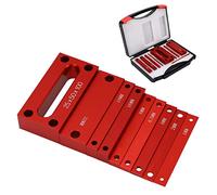 CHEOTIME Lot de 9 blocs de configuration, jauge de hauteur, neuf barres de configuration en aluminium anodisé avec étui de rangement pour routeur et accessoires de scie à table,