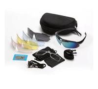 CHEOTIME Lunettes de soleil de cyclisme, lunettes de soleil de sport transparentes avec protection Sun 400 avec 4 lentilles remplaçables pour les séances de vélo en plein air, lune