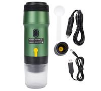 CHEOTIME Machine à café expresso portable 3 en 1, multifonctionnelle, rechargeable par USB et auto-chauffante, avec sac de transport et support à café, idéale pour le bureau, le (Green)