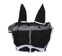 CHEOTIME Masque Anti-Mouches pour Cheval, Masque Anti-Mouches élastique avec Oreilles, Masque de Protection ventilé Amovible en Maille pour Cheval, Masque tête de Cheval, Maille Autour des (S)
