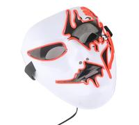 CHEOTIME Masque brillant Masquerade, masque d'Halloween LED en plastique blanc, Festivals de clubs de fêtes Luminal Cosplay Mask Mask For Fêtes (Rouge)