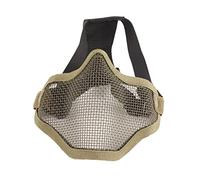 CHEOTIME Masque en Maille Airsoft Pliable, Demi-Protection en Maille d'acier, Masque de Protection Tactique Confortable et réglable pour Le Bas du Visage avec Protection des (Grün)